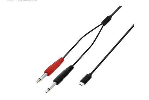 Adam Hall K3YPPUSBC0150 - cablu adaptor USB-C - 2xJack 6.3mm mono 1.5m