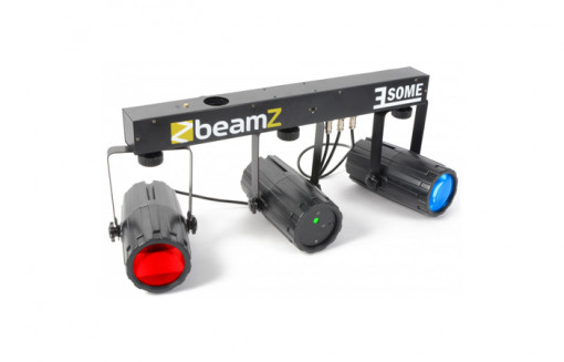 BeamZ Set de 3x Lumini 2x 57 LED Laser Rosu/Verde