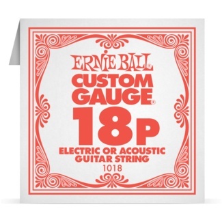 Ernie Ball Single Plain Steel 018P – Coardă pentru chitară acustică sau electrică