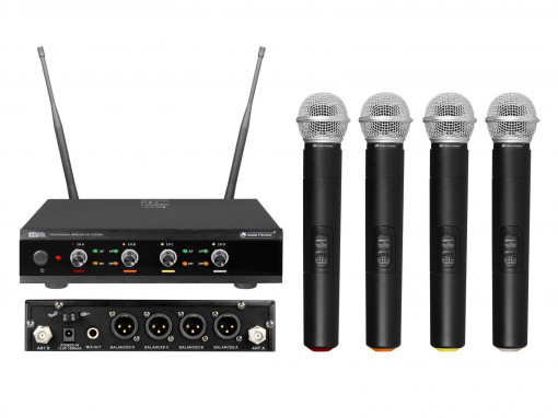 Omnitronic UHF-E4 - set 4 microfoane fara fir