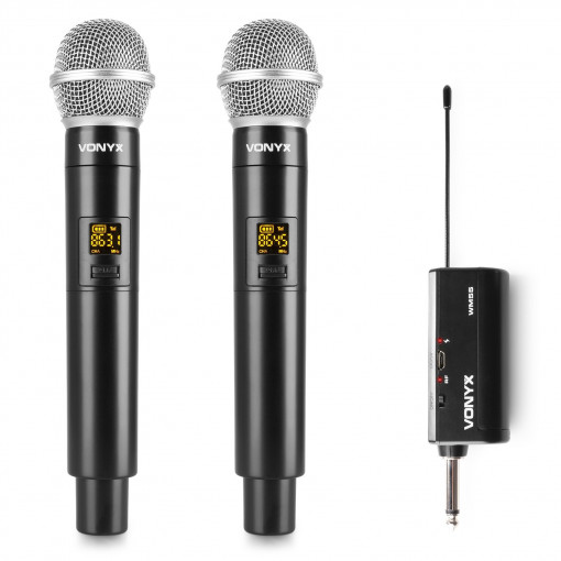 Set 2 microfoane fara fir UHF Vonyx WM552