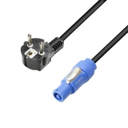 Adam Hall 8101PCON0150X Cablu alimentare 3 Star Series – 1.5 mm², mufă Schuko unghiulară + powerCON®
