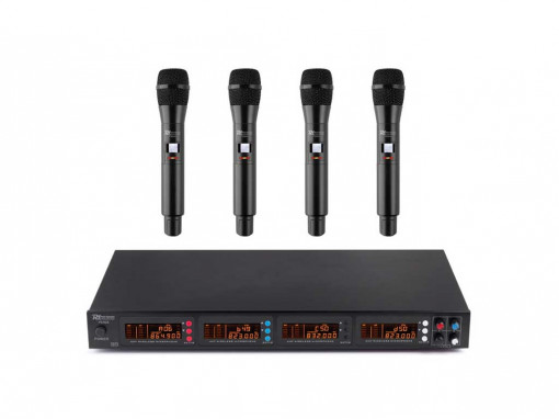 Power Dynamics PD504H - set fără fir UHF cu 4 microfoane de mana