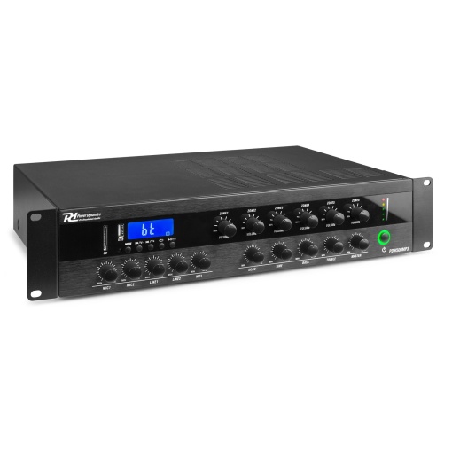 Power Dynamics PDW500MP3 952.088 Amplificator sonorizari cu 6 zone, 100V 70V 16ohm, 400W RMS, Bluetooth USB SD FM