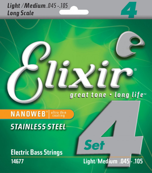Elixir Nanoweb El Bass 4 Stainless Steel 45-105 - Set corzi chitara bass