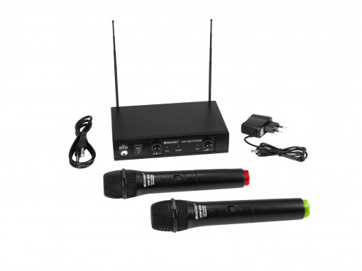 Omnitronic VHF-102 - set wireless cu receiver si 2 microfoane