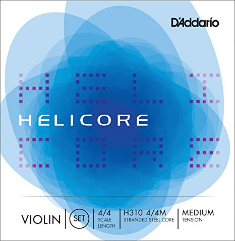 D'Addario Helicore H310 4/4M – Set corzi vioară 4/4, tensiune medie, miez oțel multistrat