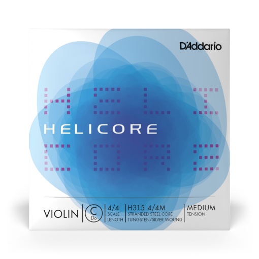 D'Addario Helicore H315 4/4 C – Coardă Do (C) pentru vioară, tensiune medie, miez oțel și înveliș argint