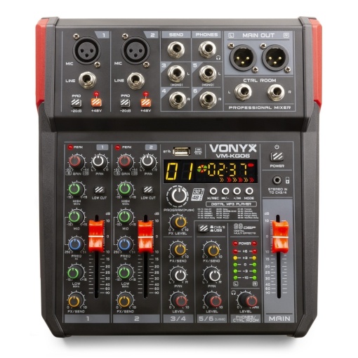 Mixer audio Vonyx VM-KG06 172.594 cu 6 canale Bluetooth/DSP/USB
