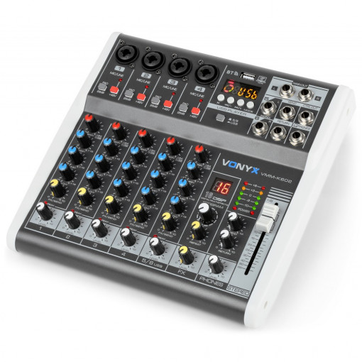 Vonyx VMM-K602 mixer analog pasiv 6 x canale Bluetooth USB DSP