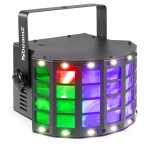 Beamz DerbyStrobe – Efect de lumină combinat Derby + Stroboscop cu LED-uri RGBW și mod DMX 6 canale