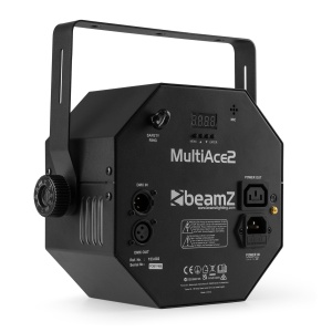 Beamz MULTIACE2 – Efect de lumină 2-în-1 RGB-UV și stroboscop LED cu mod DMX, sunet și telecomandă IR - Img 7