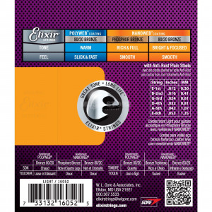 Elixir Nanoweb Ph/Bronze 12-53 - Set corzi chitara acustica