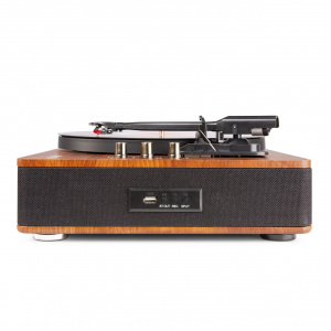 Fenton RP162D Pick-up cu carcasă din lemn, maro închis, Bluetooth/USB