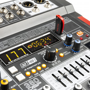 Power Dynamics PDM-T604 Mixer pasiv de scena cu 6 canale, Bluetooth/USB/DSP - Img 2