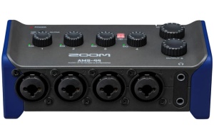 Zoom AMS-44 – Interfață audio profesională USB-C cu 4 intrări XLR/TRS, comutator Music/Streaming și alimentare flexibilă - Img 3