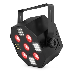Beamz MULTIACE2 – Efect de lumină 2-în-1 RGB-UV și stroboscop LED cu mod DMX, sunet și telecomandă IR - Img 4