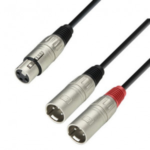 Cablu audio Adam Hall K3YFMM0100 XLR mamă la 2 x XLR mamă, 1 m