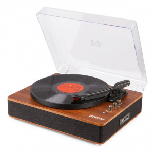 Fenton RP162D Pick-up cu carcasă din lemn, maro închis, Bluetooth/USB
