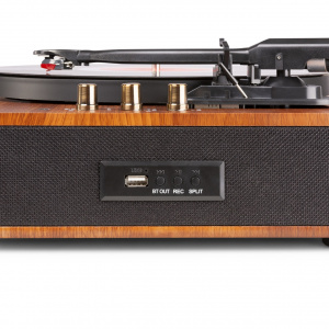 Fenton RP162D Pick-up cu carcasă din lemn, maro închis, Bluetooth/USB