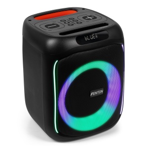 Fenton TRACK160 – Boxă portabilă cu acumulator, LED, 6.5", 30W RMS, Bluetooth/USB/SD - Img 4