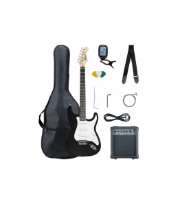 McGrey Rockit Guitar ST-Complete Black – Set complet chitară electrică cu amplificator 10W, husă și accesorii