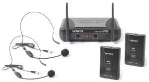 Microfon fara fir cu 2 lavaliere VHF Vonyx STWM712H