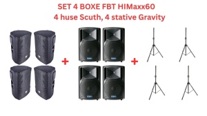 PACHET 4 boxe FBT HIMAXX 60 + 4 huse + 4 stative