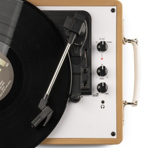 Pick-up Audizio RP119 102.058 record player, Bluetooth, piele PU, bronz maron