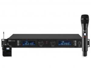 Power Dynamics PD632C - Set microfon fara fir UHF cu 1 microfon de mana si 1 microfon lavaliera