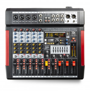 Power Dynamics PDM-T604 Mixer pasiv de scena cu 6 canale, Bluetooth/USB/DSP - Img 1