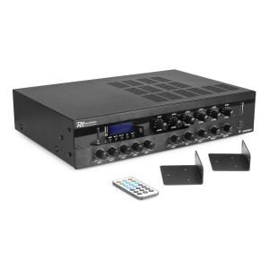 Power Dynamics PDW500MP3 952.088 Amplificator sonorizari cu 6 zone, 100V 70V 16ohm, 400W RMS, Bluetooth USB SD FM - Img 6