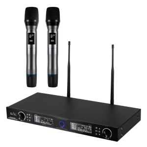 SAL MVN 910 – Set Profesional cu 2 Microfoane Wireless UHF, Rază 140 m