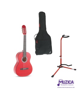 Set Chitara clasica 3/4 chitara clasica Rosu