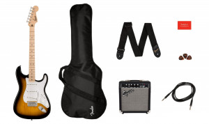 Squier Sonic Stratocaster Pack 2-Color Sunburst - set chitara electrica