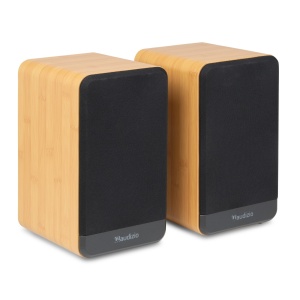 Audizio BS10 – Set 2 boxe Hi-Fi active de raft, 4", 40W RMS, Bluetooth 5.3, HDMI ARC, USB și MicroSD, Bamboo 100.373 - Img 5