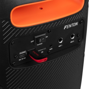 Fenton TRACK160 – Boxă portabilă cu acumulator, LED, 6.5", 30W RMS, Bluetooth/USB/SD - Img 11