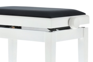 Gewa Deluxe White Matt – Scaun profesional pentru pian, înălțime reglabilă, din lemn masiv - Img 2