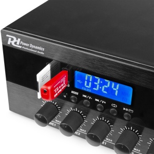 Power Dynamics PDW500MP3 952.088 Amplificator sonorizari cu 6 zone, 100V 70V 16ohm, 400W RMS, Bluetooth USB SD FM - Img 7