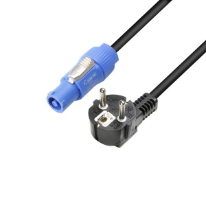 Adam Hall 8101PCON0300X Cablu alimentare profesional 1.5 mm² cu mufă Schuko unghiulară + powerCON®