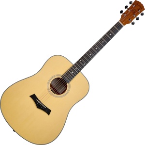 Arrow Silver D NT Natural ARRSDNT - Chitară acustică Dreadnought pentru începători, finisaj satinat