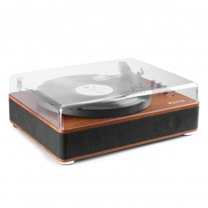 Fenton RP162D Pick-up cu carcasă din lemn, maro închis, Bluetooth/USB