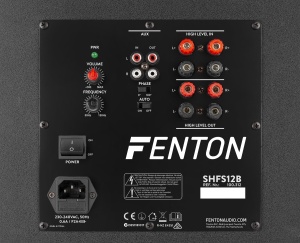 Fenton SHFS12B – Subwoofer activ 12” (30 cm) cu amplificator clasa D, bass reflex și reglaj frecvență crossover 50–150 Hz - Img 9