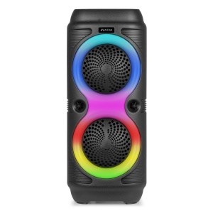 Fenton TRACK210 – Boxă portabilă cu acumulator, LED, 2x4", 100W, Bluetooth/USB/SD