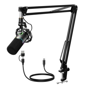 Maono PD200XS Negru – Microfon Dinamic Profesional cu Conexiune Duală USB/XLR pentru podcast - Img 2