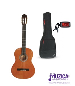 Set Chitara Clasica Arrow Calma 4/4 Natural Lucios + Husa si acordor