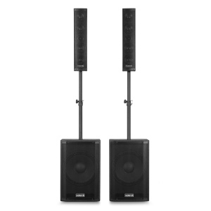 Vonyx VX1080BT – Sistem audio activ complet cu 2 subwoofere de 15", boxe top, Bluetooth 5.3, USB/SD și microfon inclus - Img 2