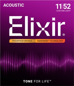 Elixir Nanoweb Ph/Bronze 11-52 - Set corzi chitara acustica
