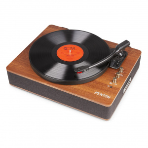 Fenton RP162D Pick-up cu carcasă din lemn, maro închis, Bluetooth/USB