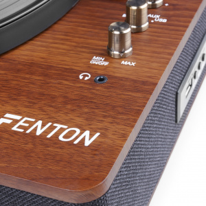 Fenton RP162D Pick-up cu carcasă din lemn, maro închis, Bluetooth/USB